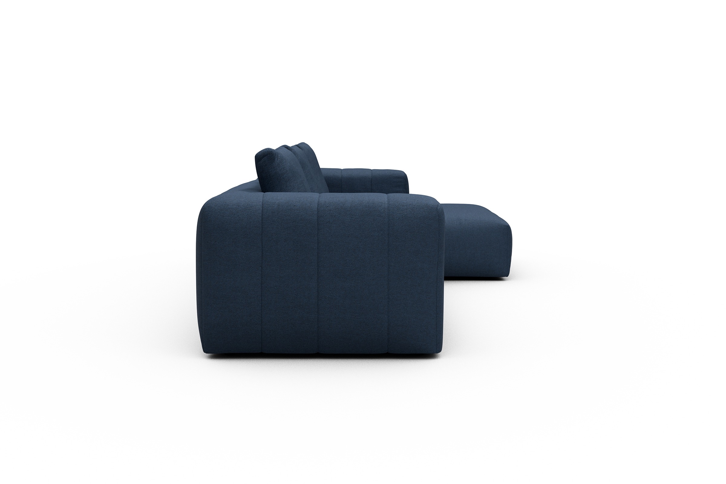 Ecksofa Hugo 2,5-Sitzer Armlehne links mit Chaiselongue Weda-Blue
