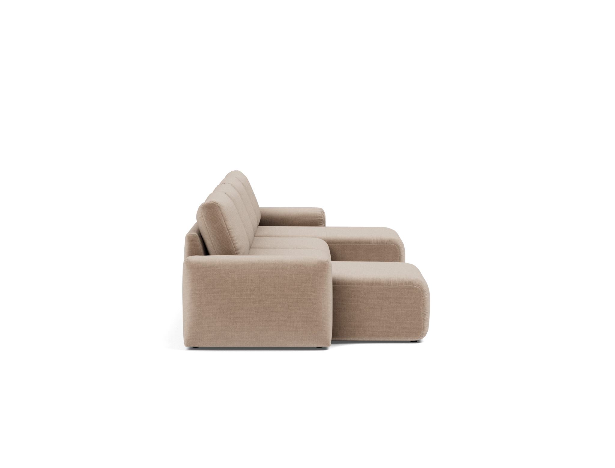Schlafsofa Norum U-Form mit Chunky-Armlehnen Chenille Esina 417-Mocha