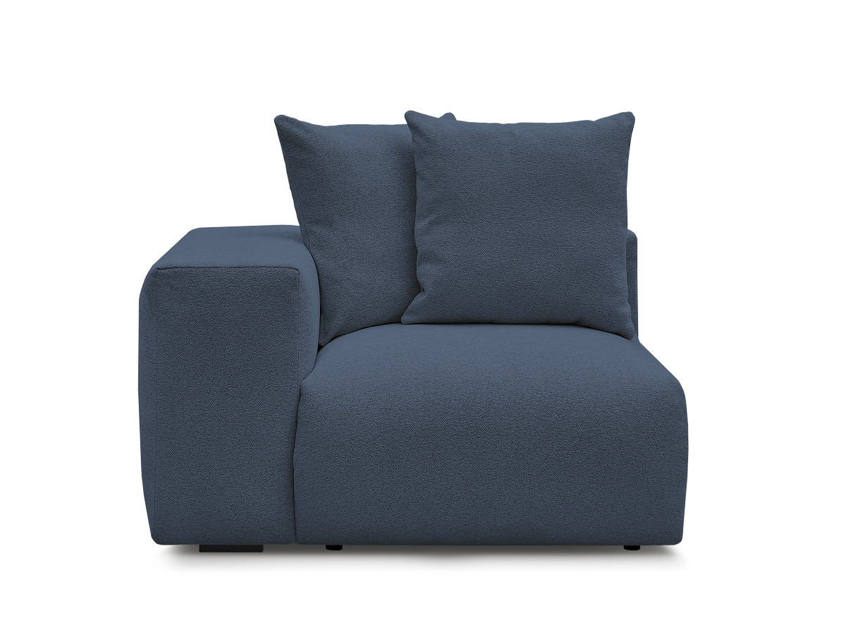Bobochic Voltaire Sofamodul 1-Sitzer 130 × 100 cm Melange-Stoff Dunkelblau Ecke links