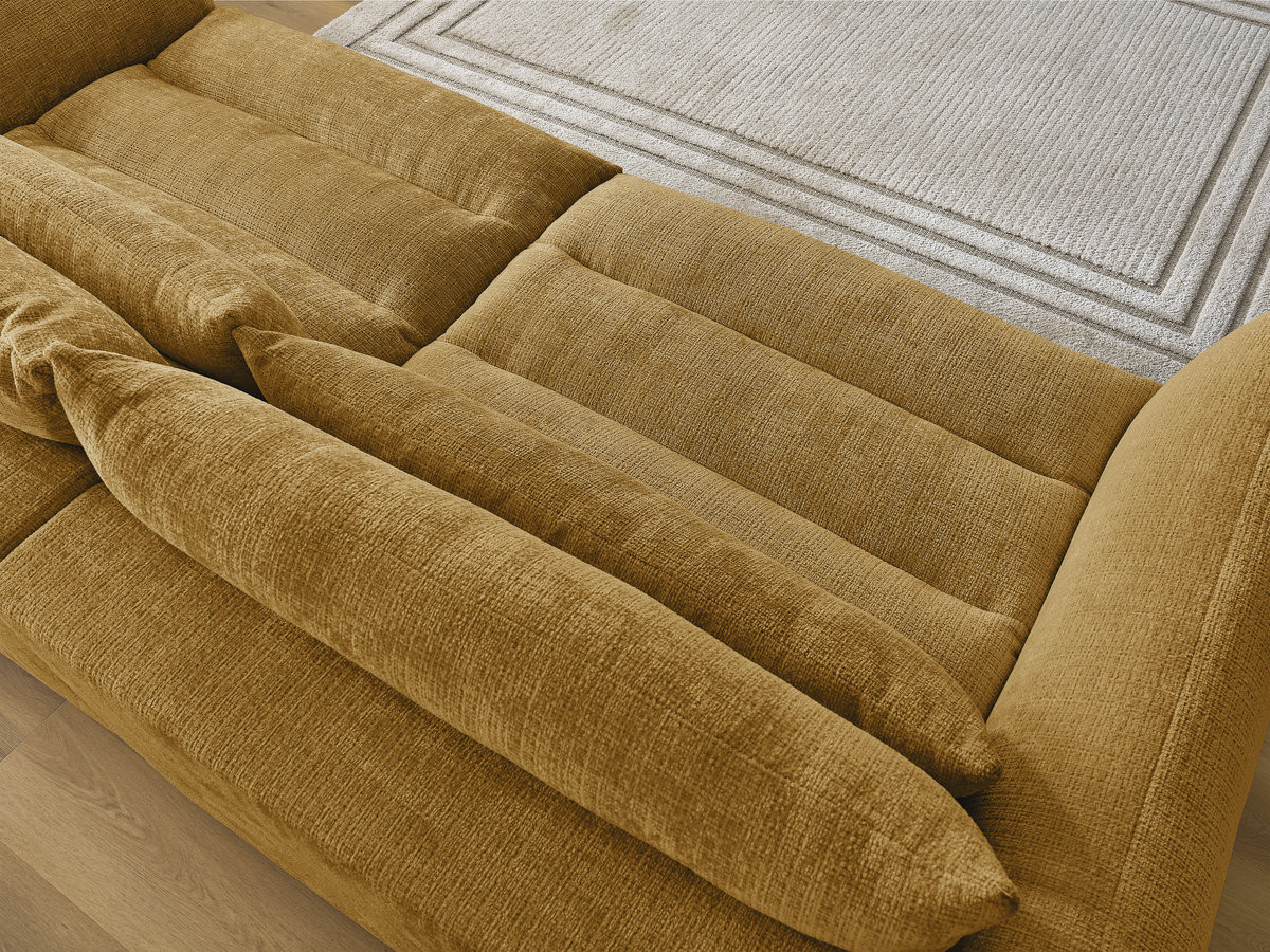 Bobochic Neil Sofa 3-Sitzer Strukturstoff Gelb