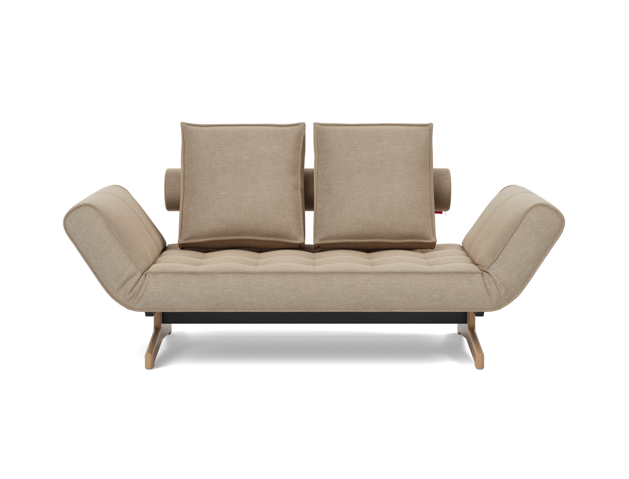 Tagesbett Ghia Flachgewebe Phobos 587-Mocha Beine Eiche