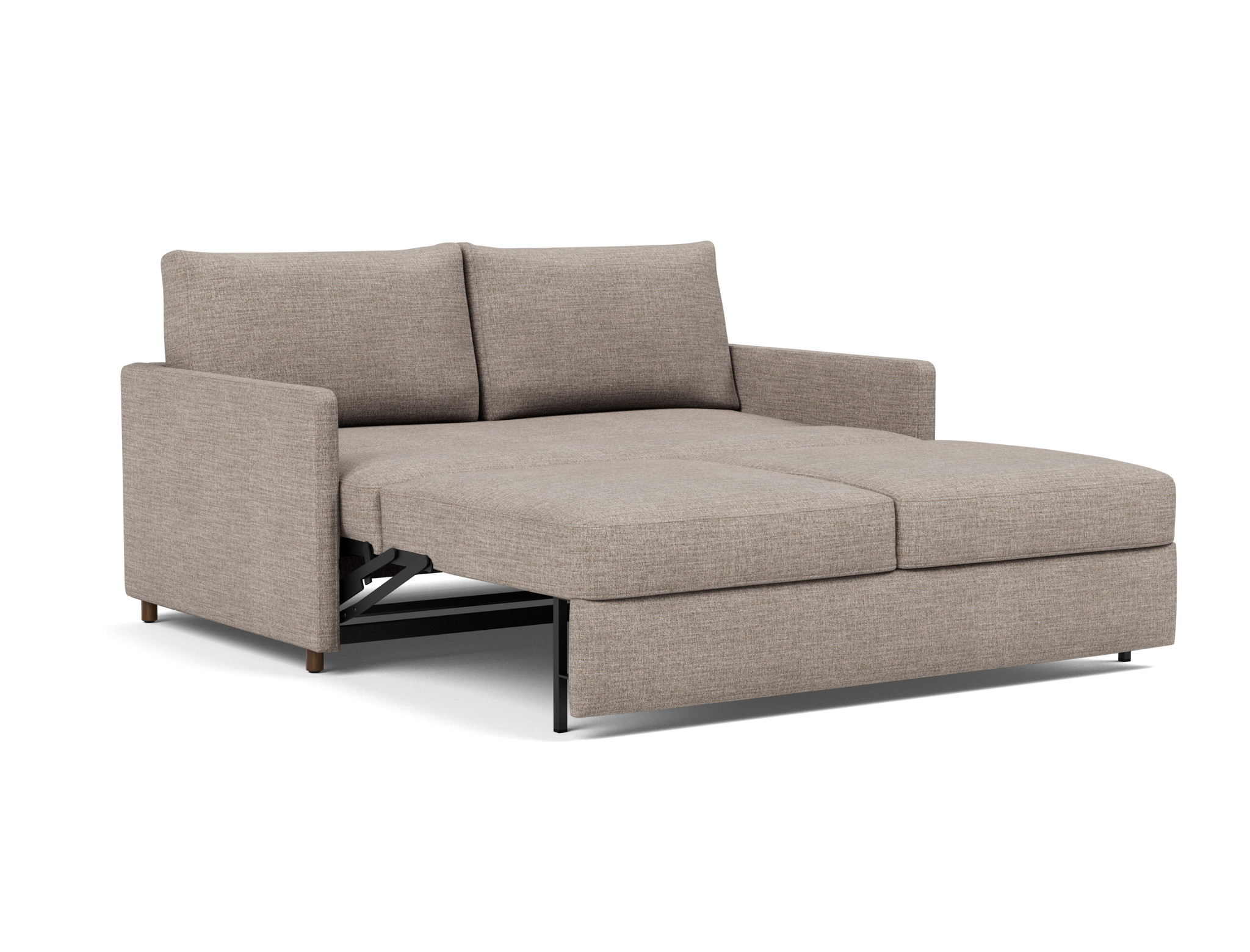Schlafsofa Neah mit Slim-Armlehnen 160 Chenille Yuveno 472-Warm-Grey
