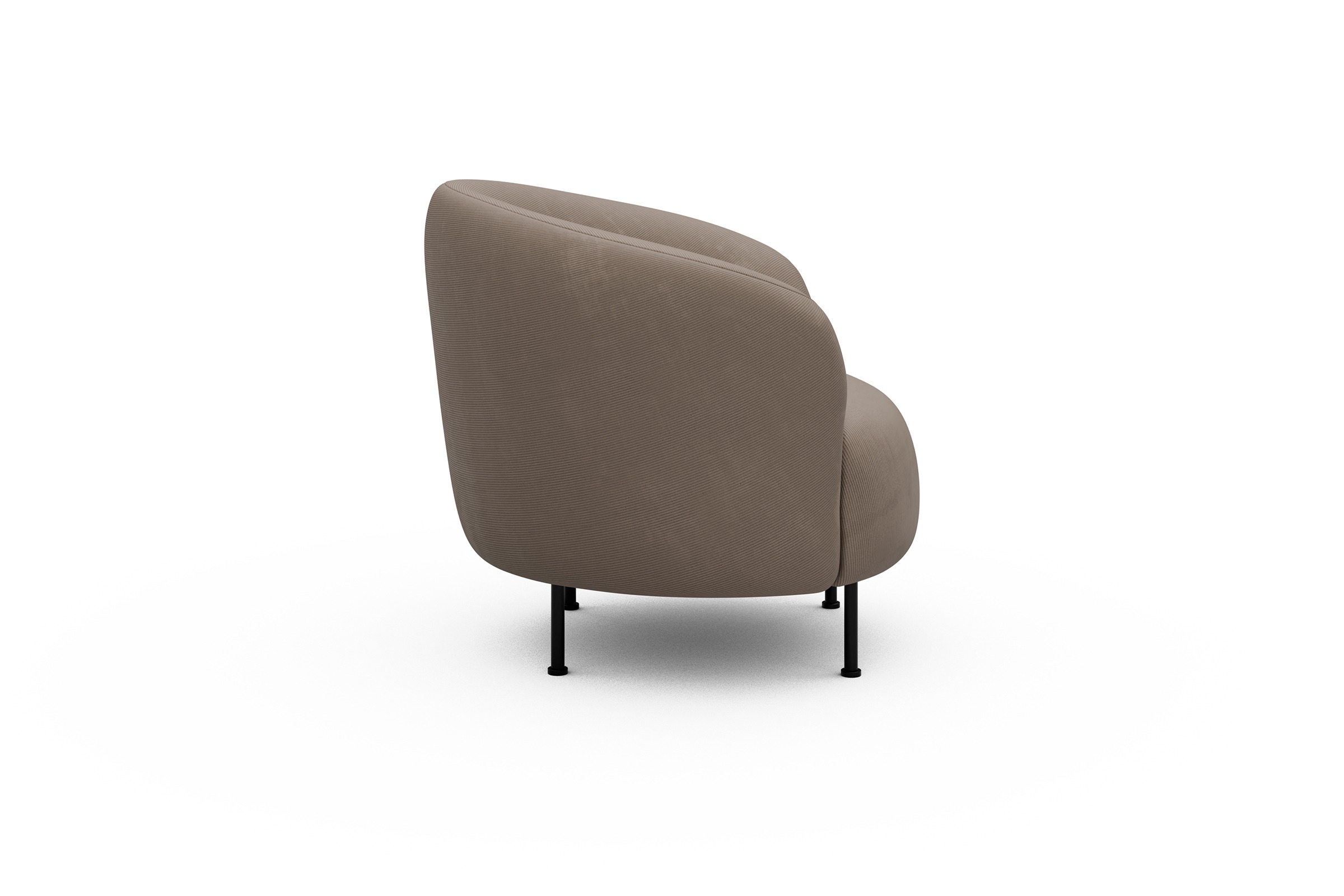 Sessel Ronda Metallbeine Schwarz Cordufine-Beige