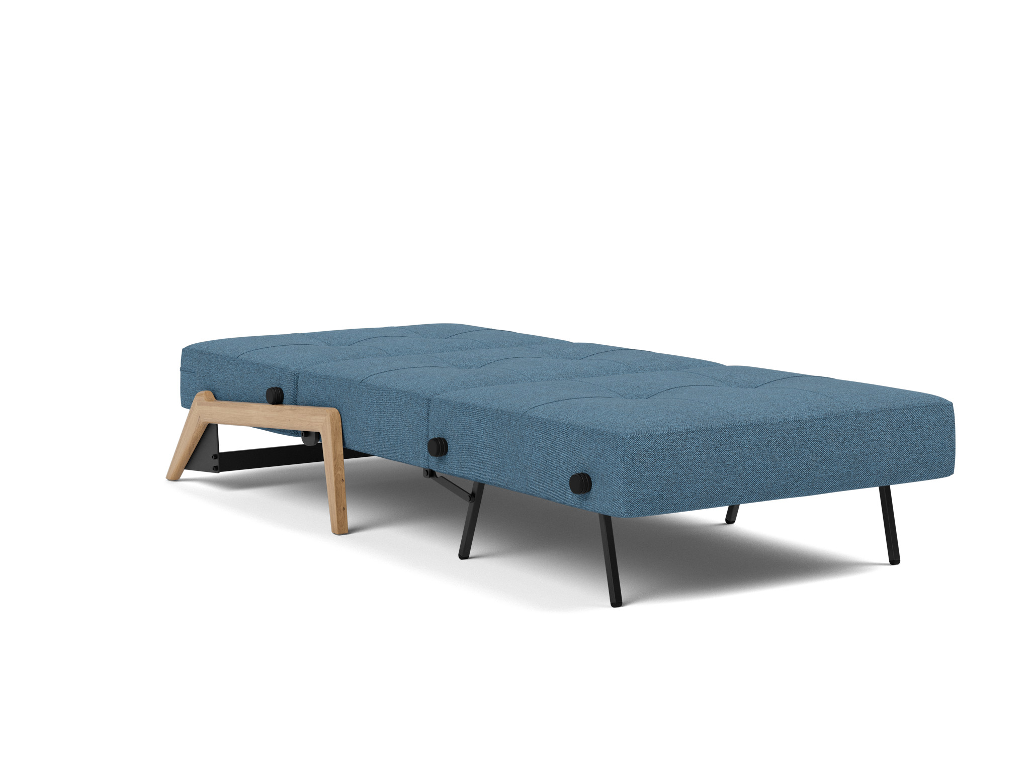 Schlafsessel Cubed 90 Strukturierter Stoff Weda 302-Weda-Blue Beine Eiche