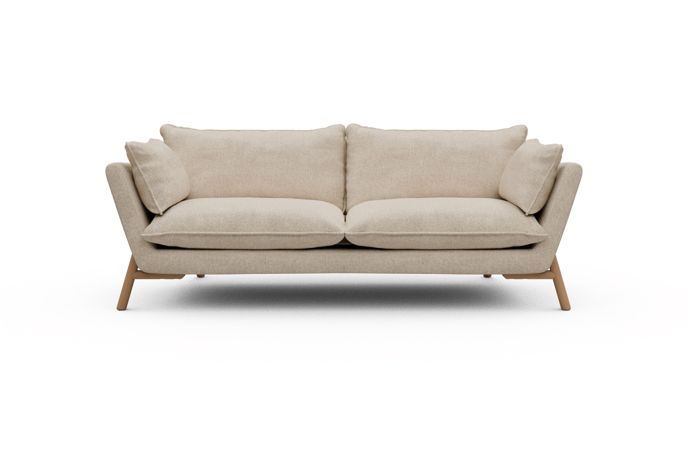 Skandi Home Sofa Emil PREMIUM 3-Sitzer Beinfarbe Eiche Natur Casone-Natural-Beige moebelfaktor