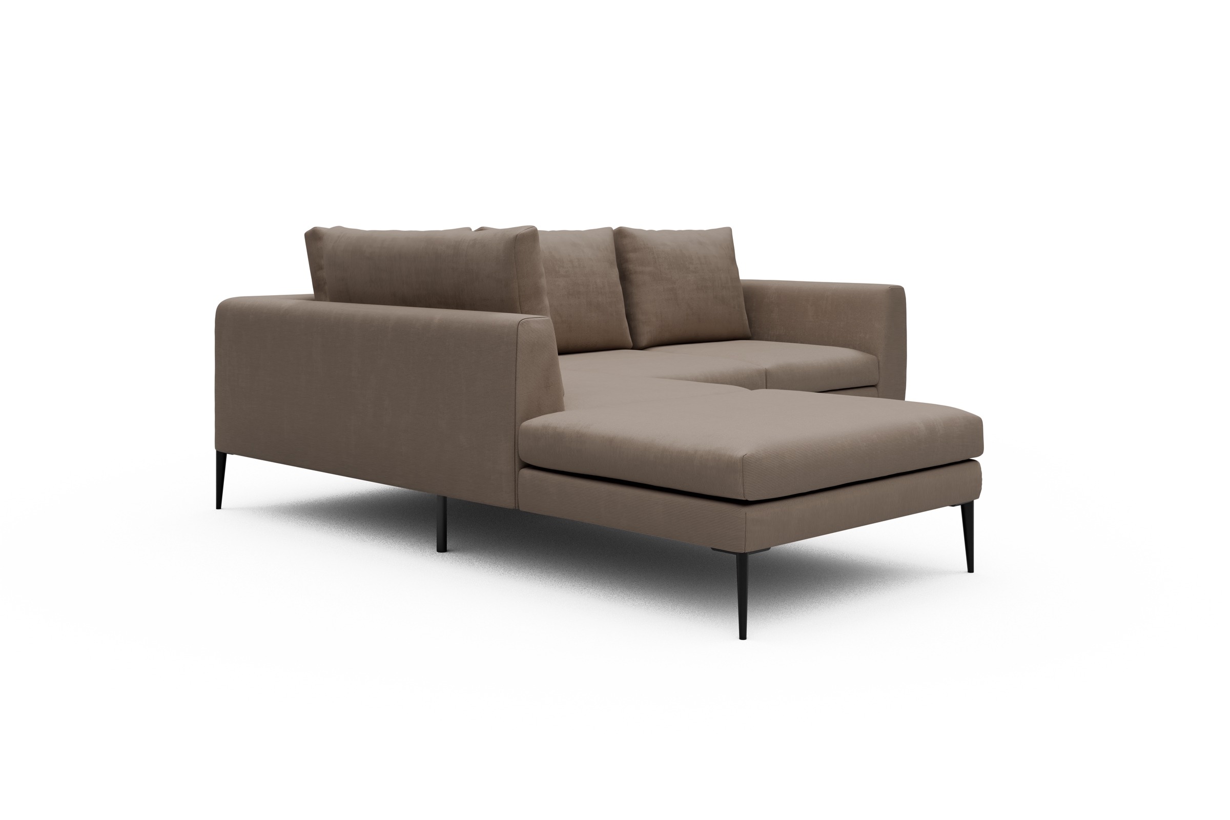 Ecksofa Paul Relax-Ecke links mit 2-Sitzer Cordufine-Biege