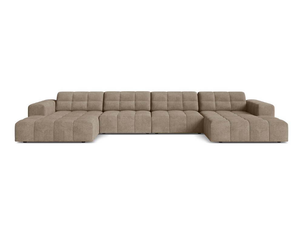Cosmopolitan Design Panoramasofa Chicago 6-Sitzer Chenille Eden Dunkelbeige