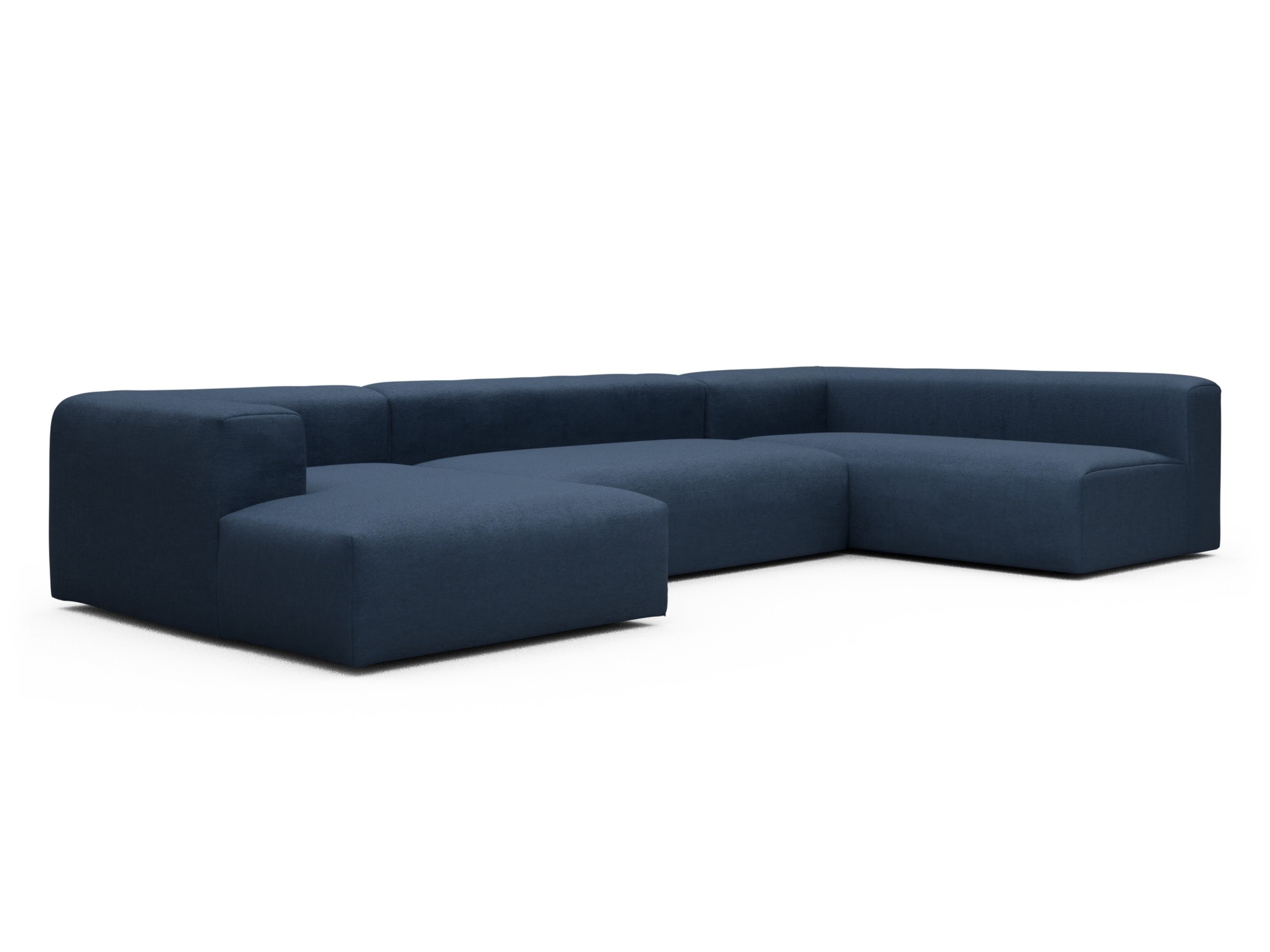 Skandi Home Wohnlandschaft Fred Chaiselongue links mit 2-Sitzer und lange Armlehne rechts Weda-Blue moebelfaktor