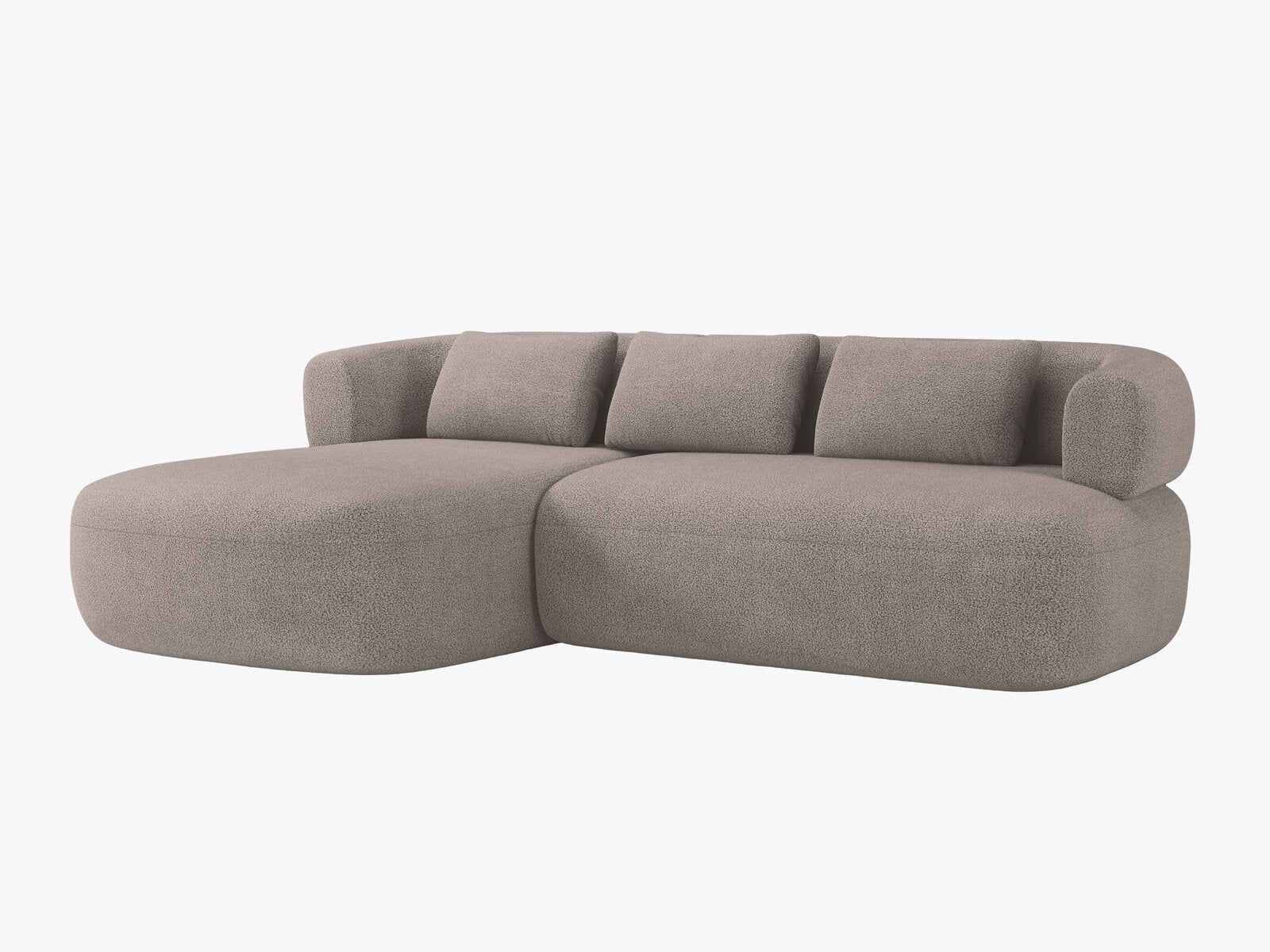 Micadoni 5-Sitzer Ecksofa Jenny Links Boucle Now or Never Hellbraun