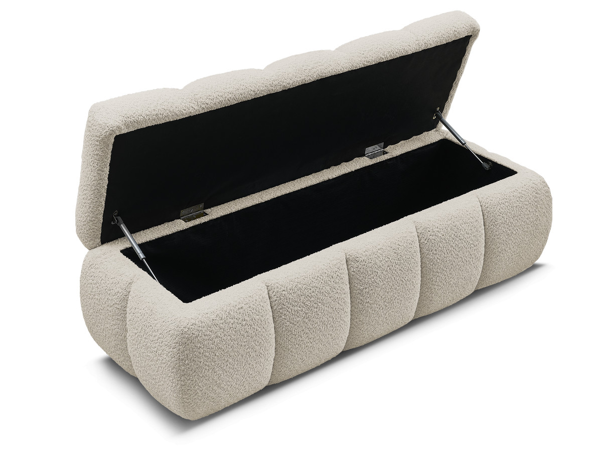 Bobochic Denali Bettbank 146 × 56 cm Bouclé-Stoff Beige
