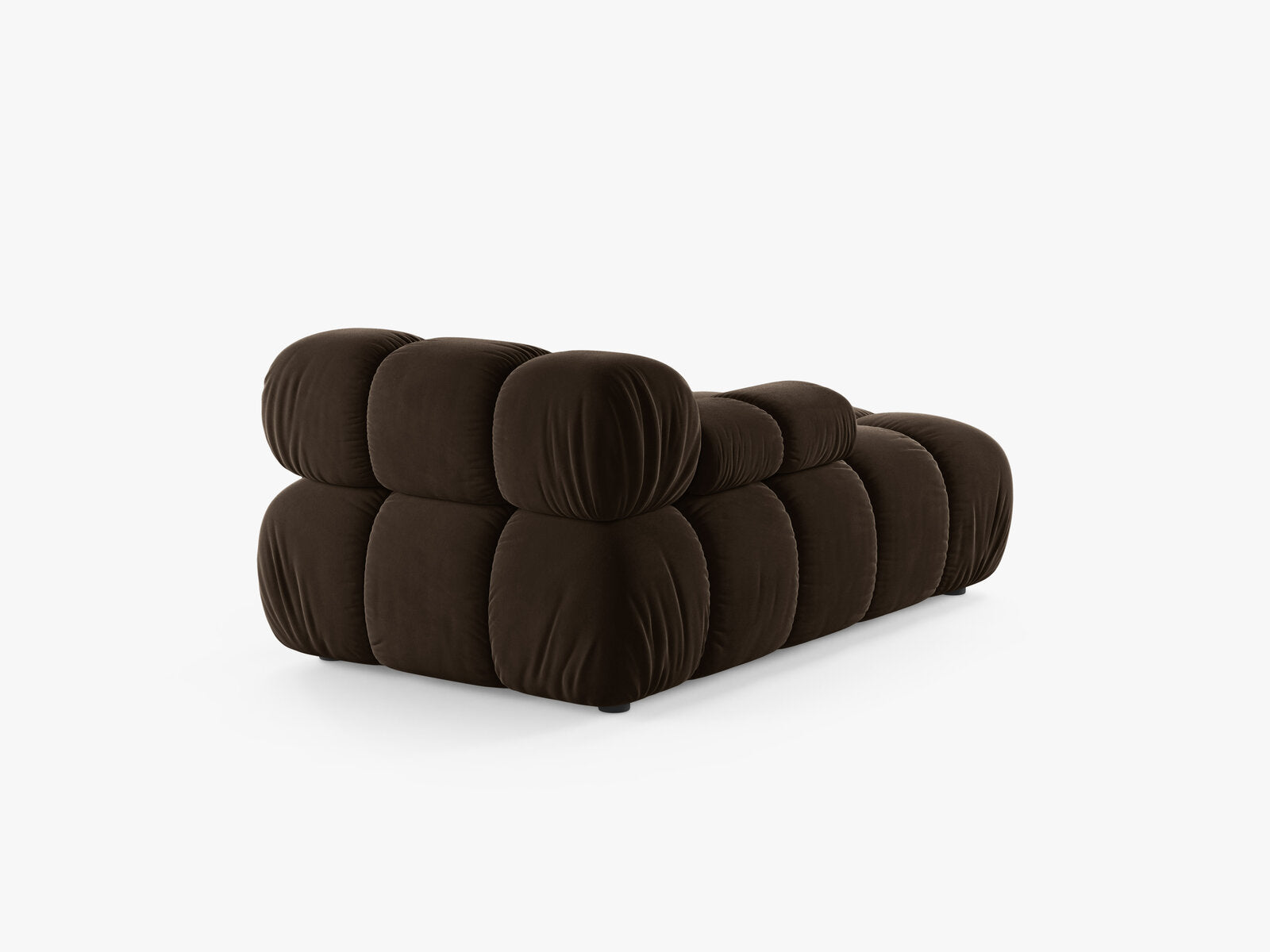Micadoni Recamiere Bellis Links Samt Bluvel Dunkelbraun