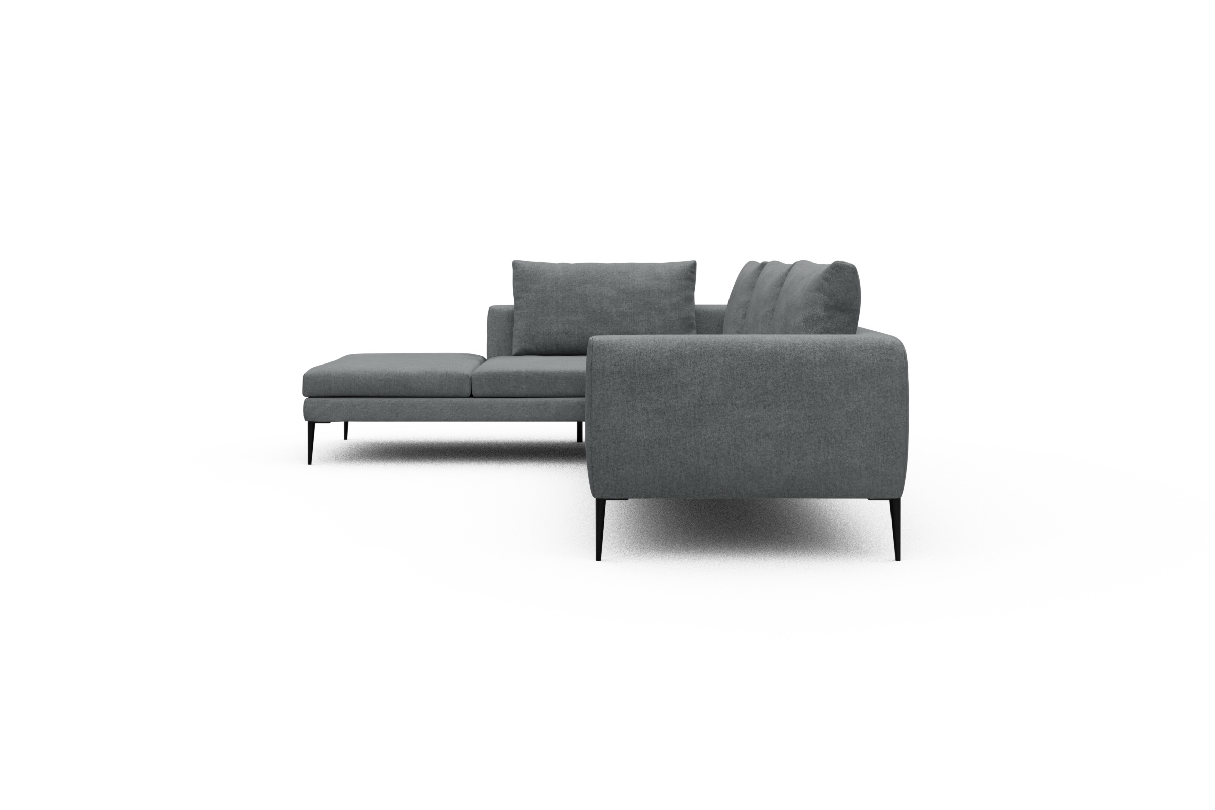 Ecksofa Paul Relax-Ecke rechts mit 3-Sitzer Casone-Gravel-Grey