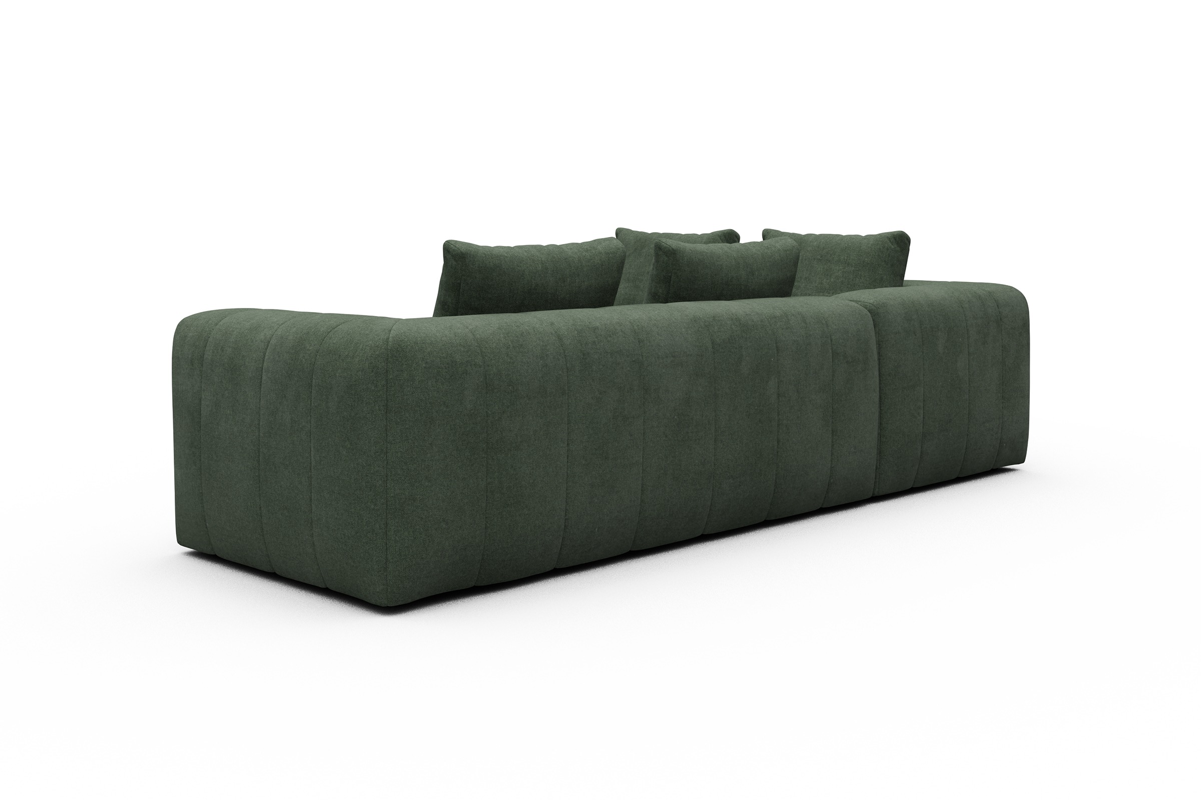 Ecksofa Hugo 2x 2,5-Sitzer Armlehne rechts Casone-Forest-Green