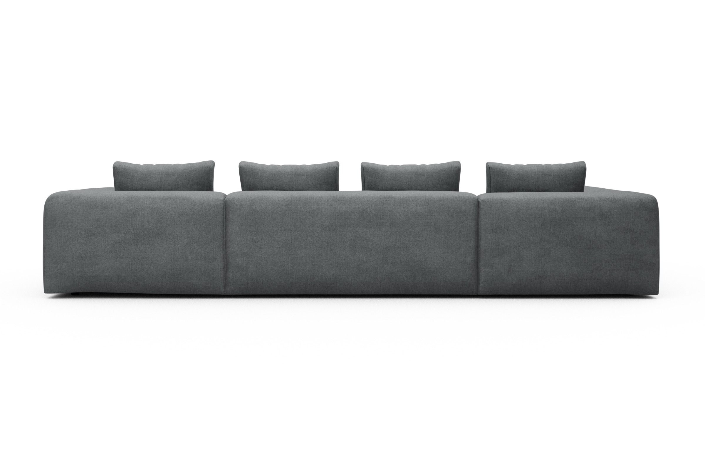 Wohnlandschaft Fred Relax-Ecke links mit 2-Sitzer und Chaiselongue rechts Strukturierter Stoff Casone 495-Gravel-Grey