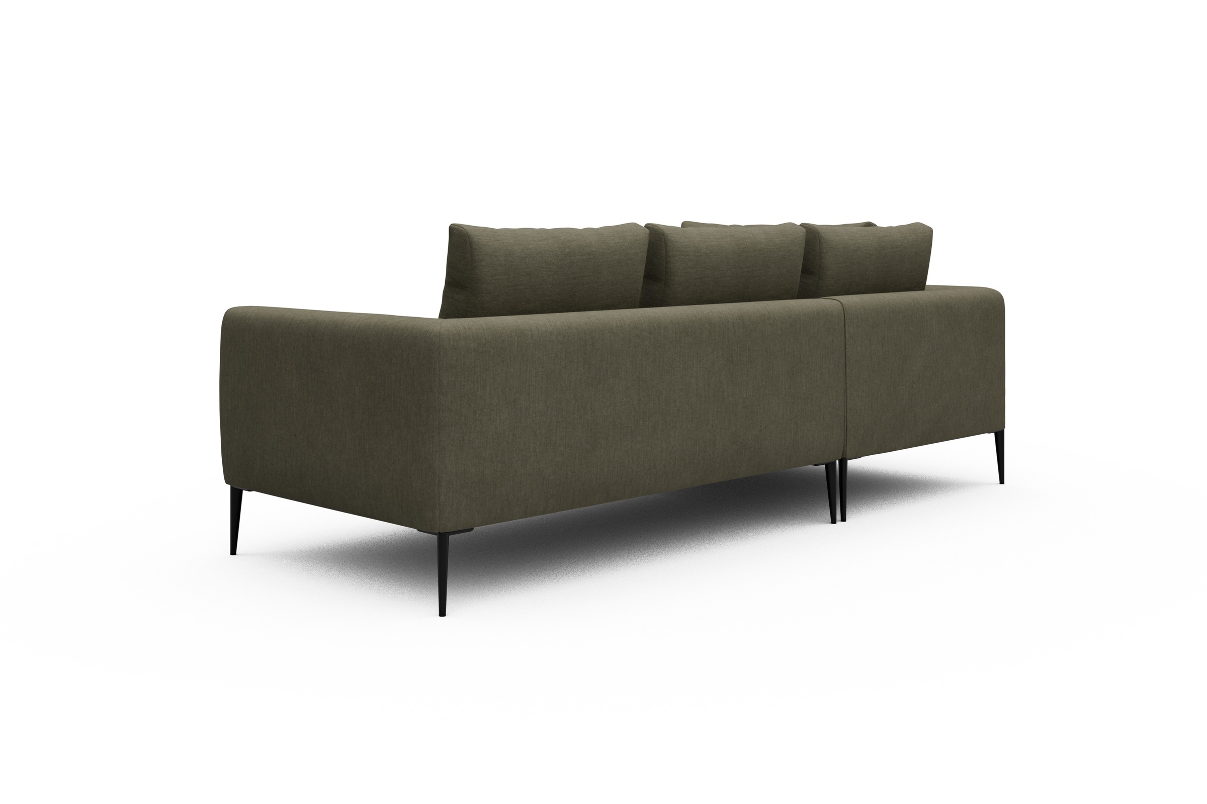 Ecksofa Paul Relax-Ecke links mit 2-Sitzer Vivus-Dusty-Olive