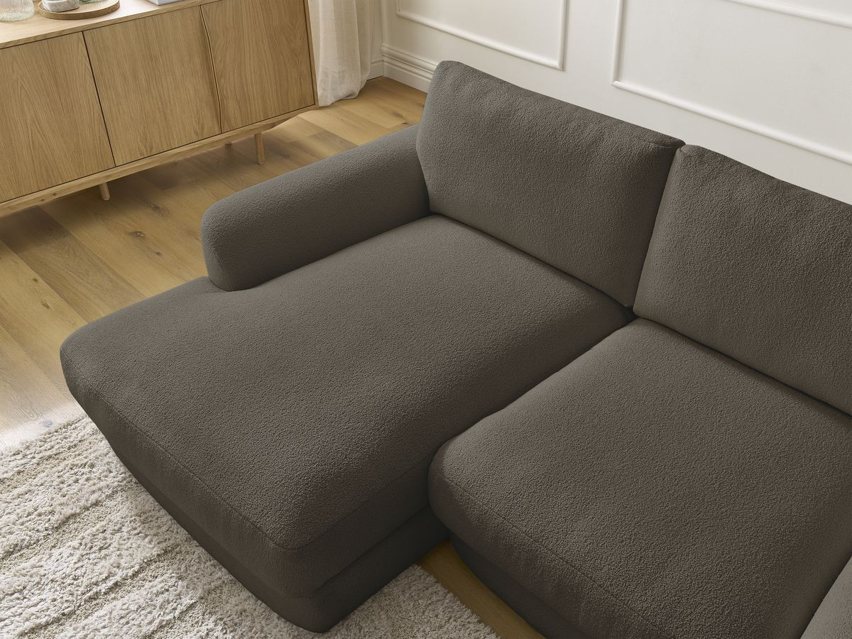 Bobochic Leonore Ecksofa Bouclé-Stoff Braun Ecke links