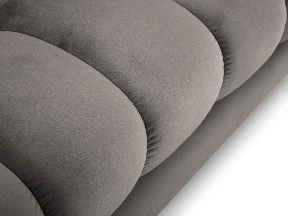 Cosmopolitan Design Panoramasofa Bali 7-Sitzer 383 cm Samt Bluvel Hellgrau Beine Gold