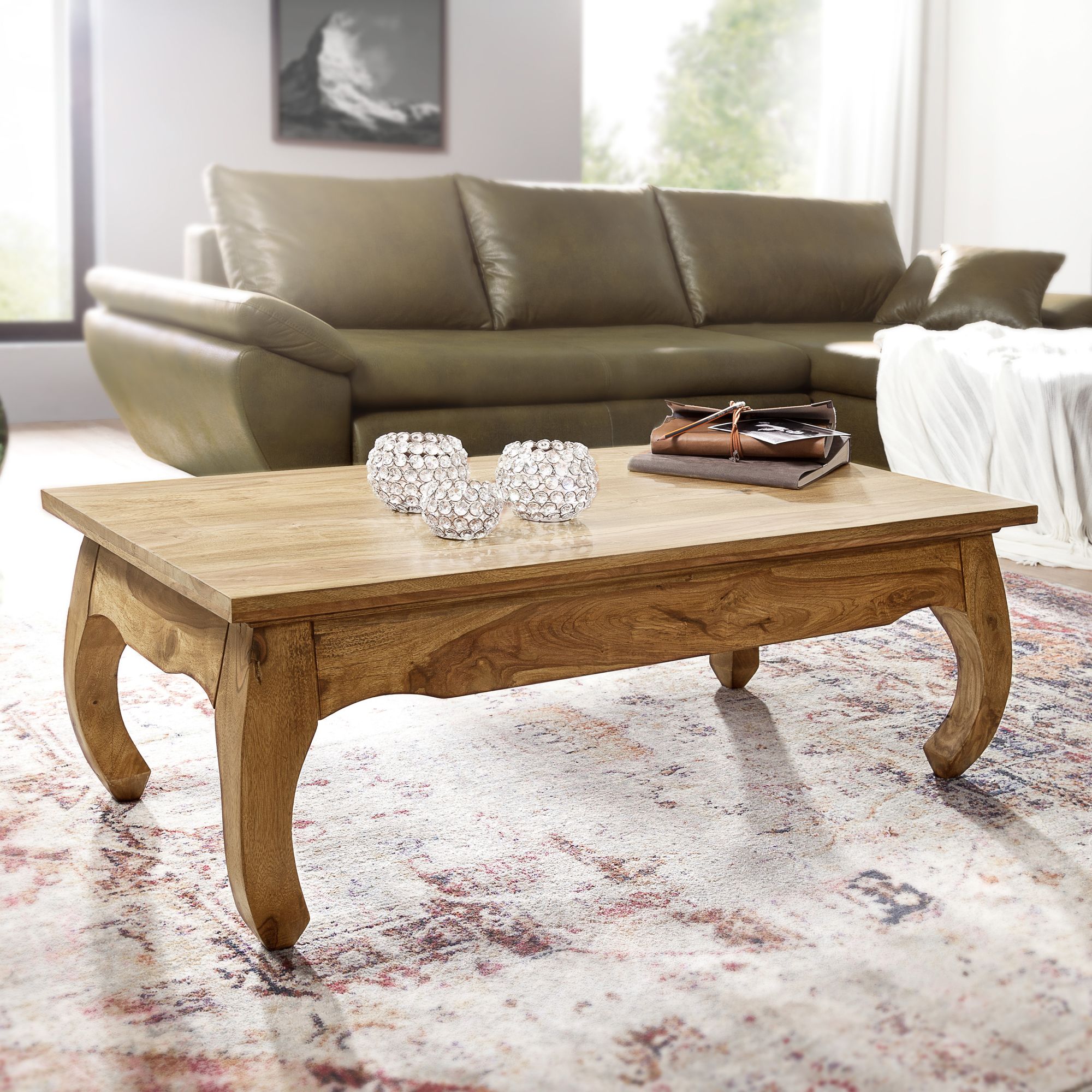 Couchtisch Rognan Massivholz Akazie 110 × 60 × 40 cm