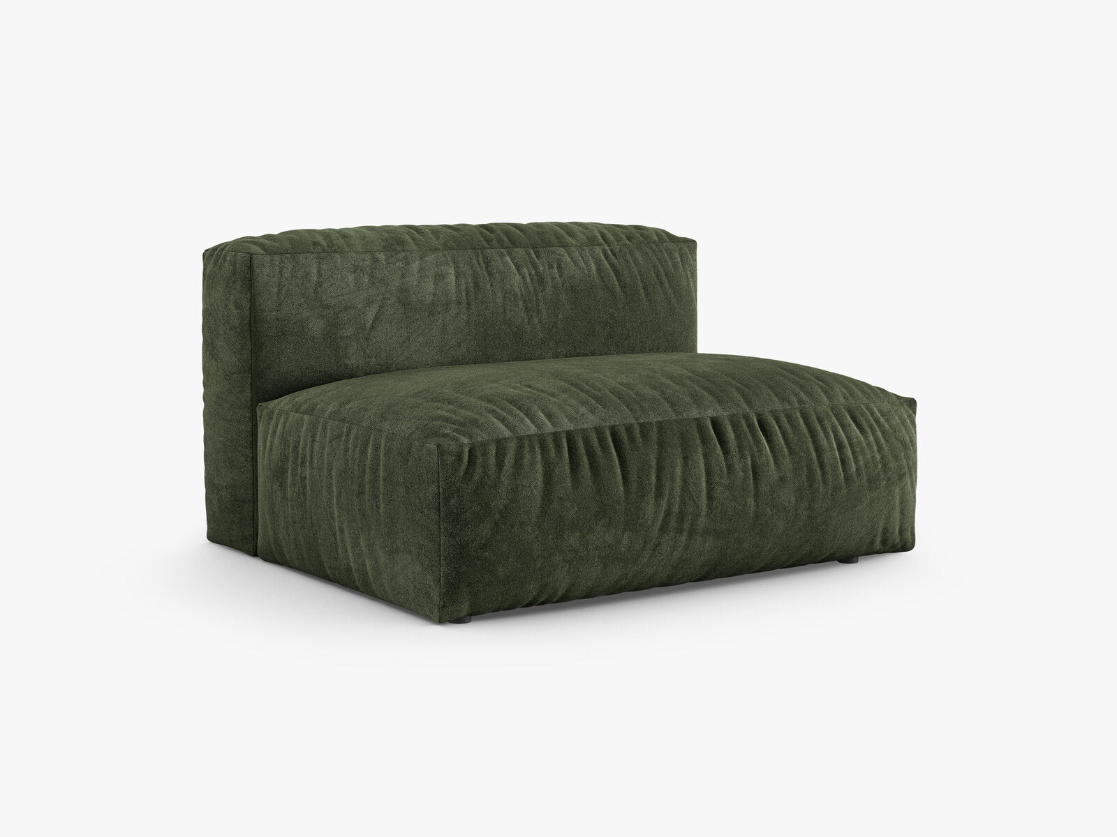 Micadoni Mittelmodul Martina 1-Sitzer Groß 90cm Sitztiefe Samt Vogue Grün