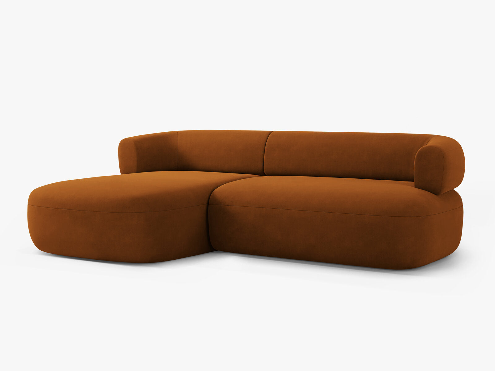 Micadoni 5-Sitzer Ecksofa Jenny Links Samt Salvador Terrakotta