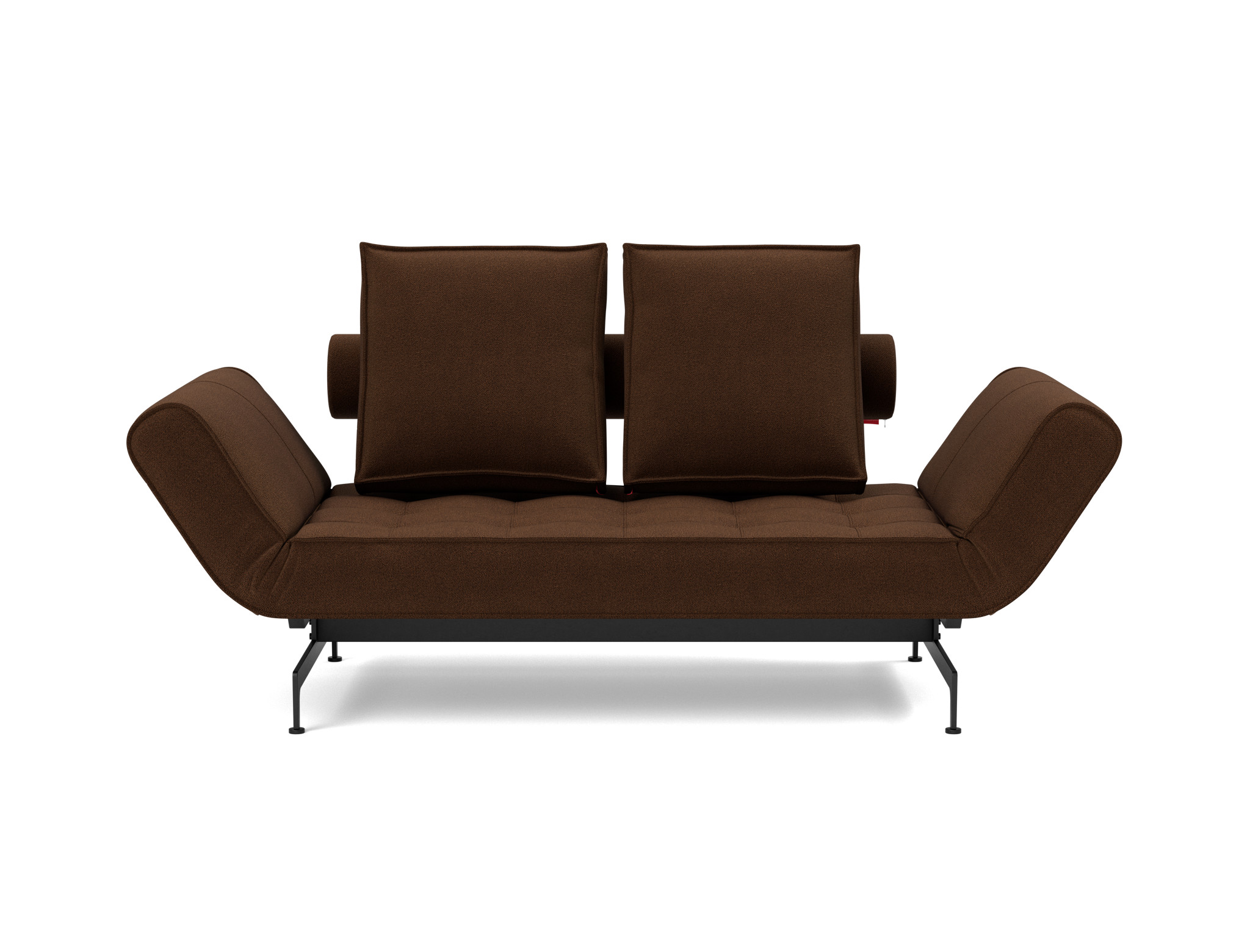Tagesbett Ghia Strukturierter Stoff Taura 359-Cappuccino Beine Laser schwarz
