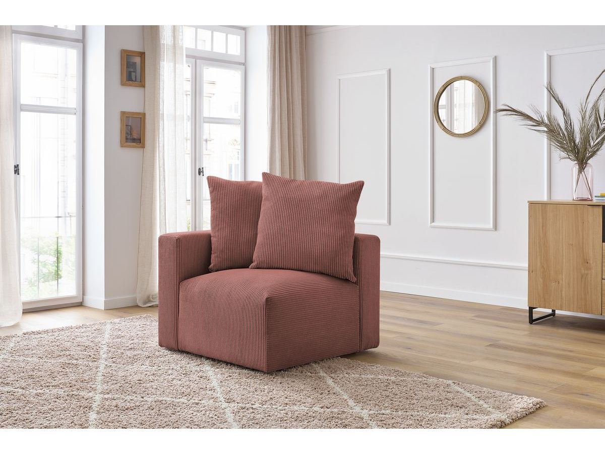 Bobochic Voltaire Eckmodul Cordsamt Rosa Ecke links