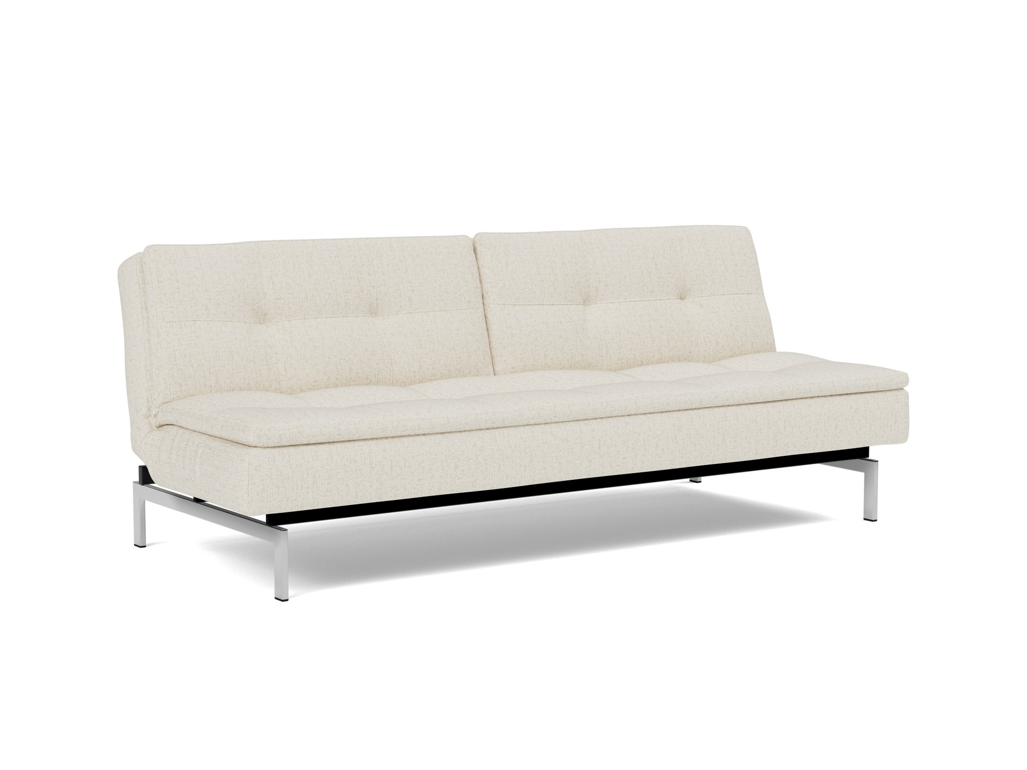 Schlafsofa Dublexo Boucle Skandi 531-Off-White Beine Chrom