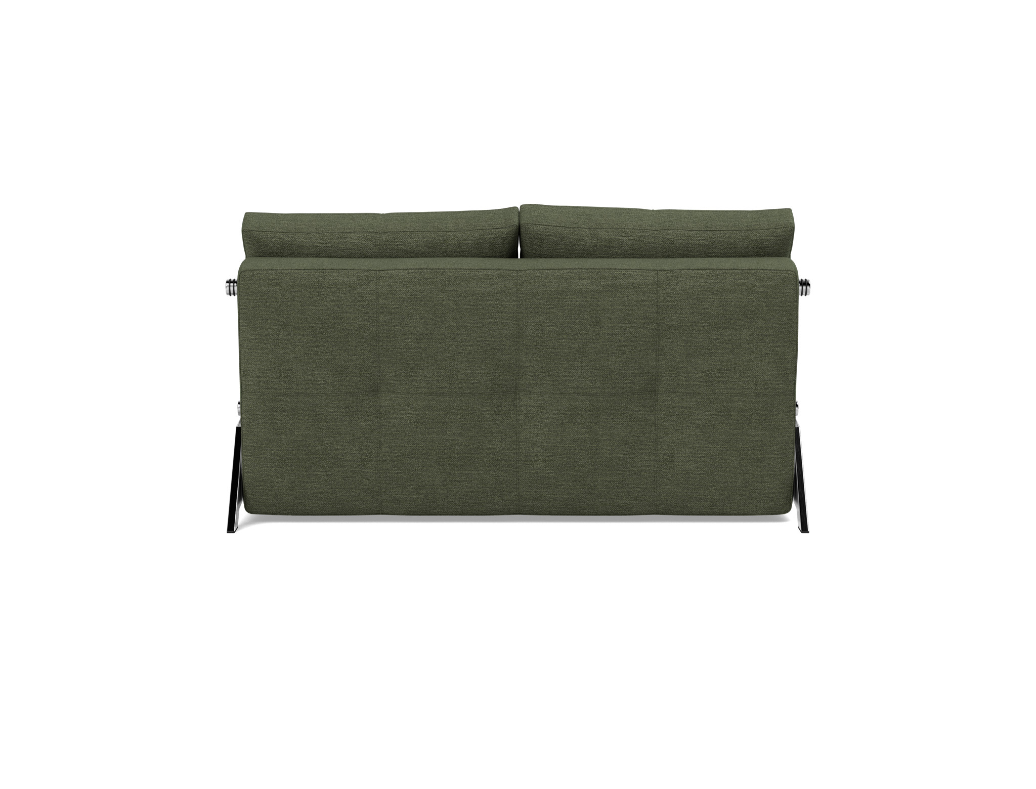 Schlafsofa Cubed 140 Strukturierter Stoff Taura 353-Forest Beine Chrom