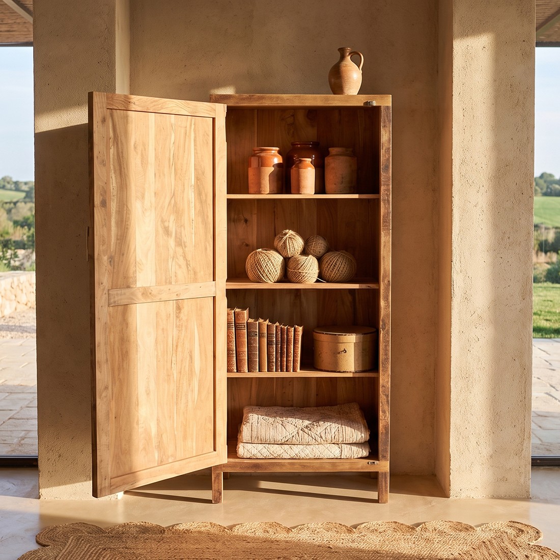 Raw Materials Schrank Teak Recyclingholz 180cm
