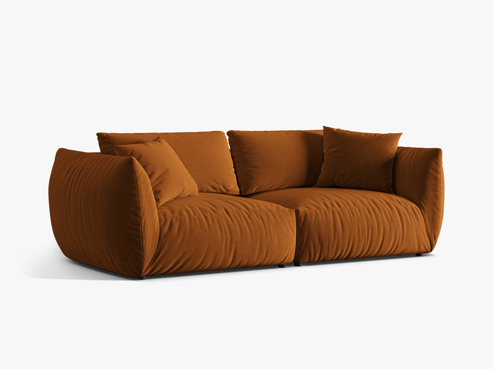 Micadoni Sofa Chris 4-Sitzer Samt Terrakotta