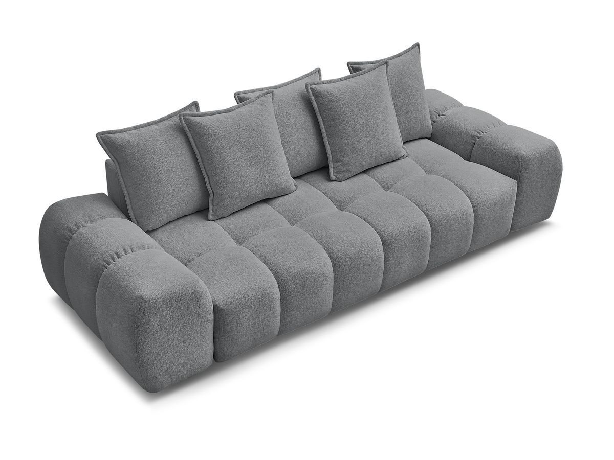 Bobochic Everest Sofa 3-Sitzer, 5 Kissen Melange-Stoff Dunkelgrau