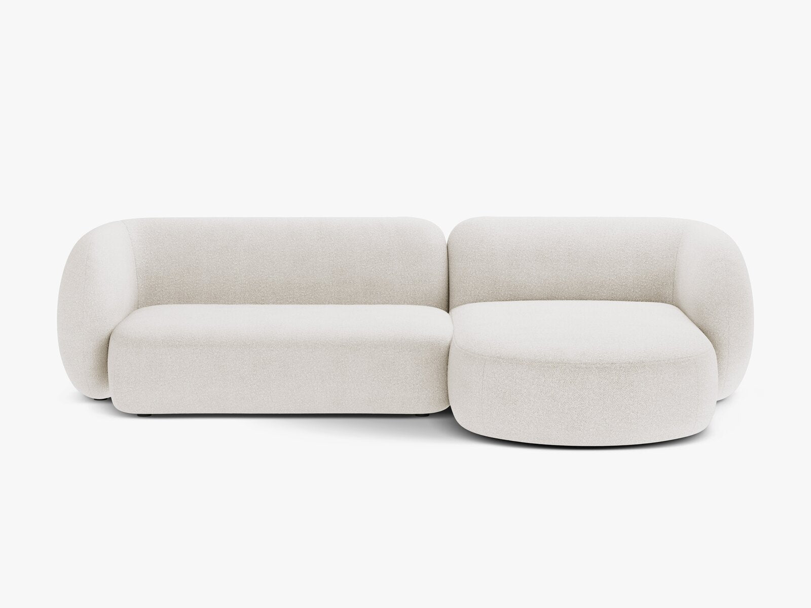 Micadoni Ecksofa Kate 3-Sitzer Rechts Boucle Weiß