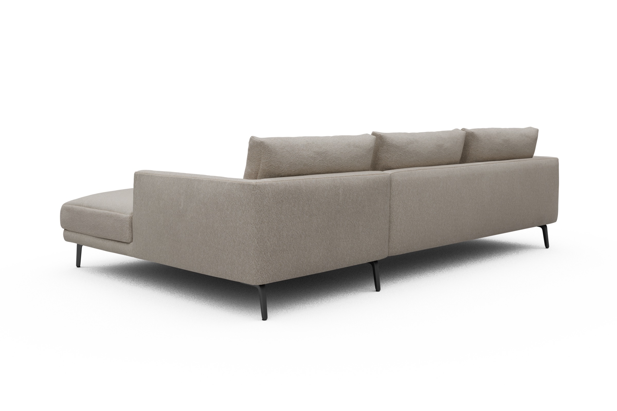 Ecksofa Karl Chaiselongue rechts mit 2,5-Sitzer Aivi-Lace-Beige