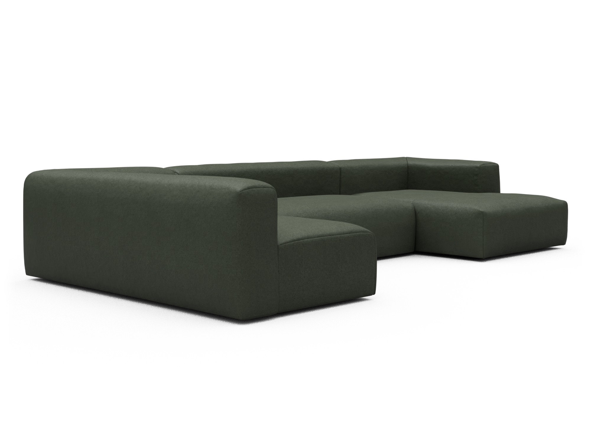 Skandi Home Wohnlandschaft Fred Chaiselongue rechts mit 2-Sitzer und lange Armlehne links Denari-Forest-Green moebelfaktor