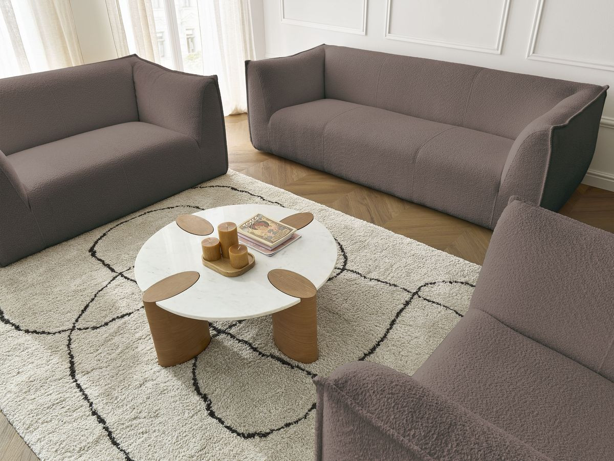 Bobochic Giorgia Sofa 5-Sitzer 534 × 100 cm Bouclé-Stoff Braun