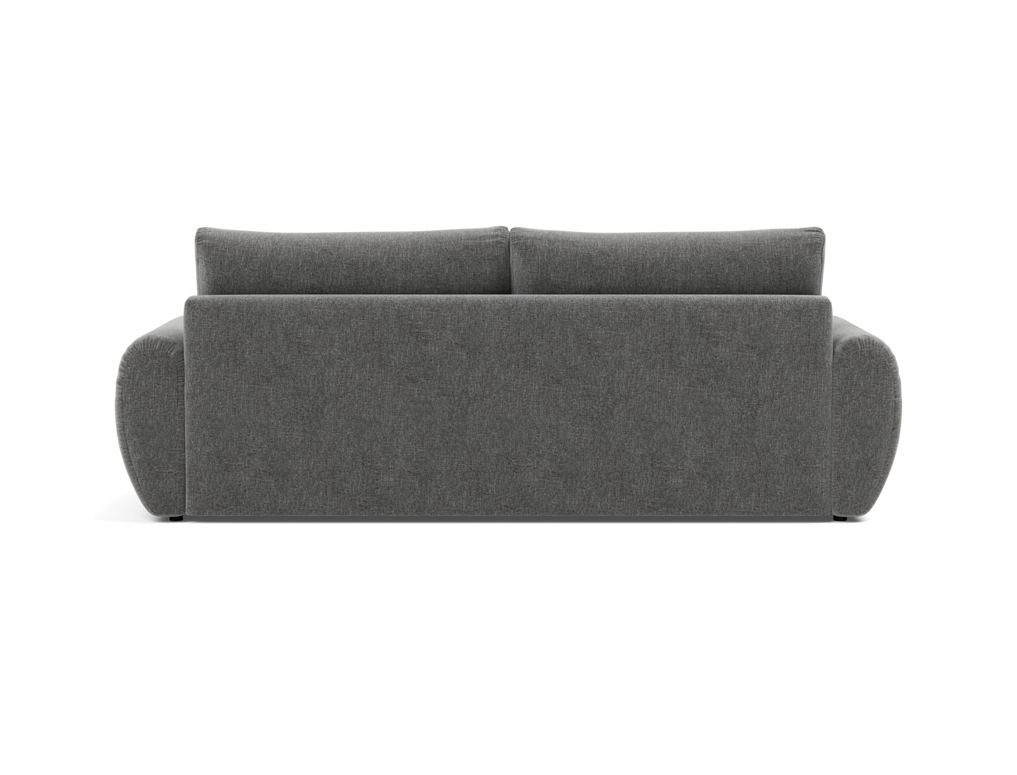 Schlafsofa Norum mit Curve-Armlehnen Strukturierter Stoff Twist 563-Charcoal