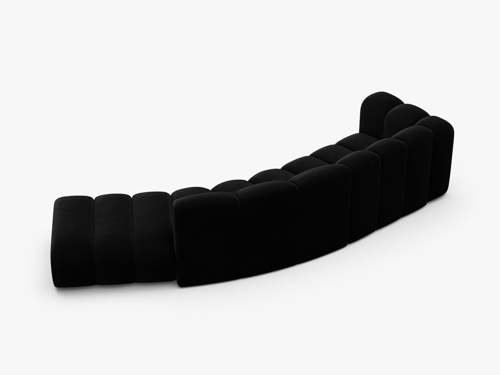Micadoni Modulares Sofa Lupine 5-Sitzer Samt Venus Schwarz Rechts