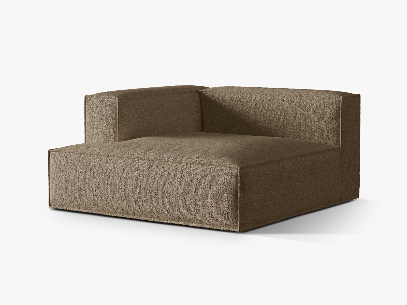 Micadoni Recamiere Nuria Groß 1-Sitzer Links Boucle Cappuccino