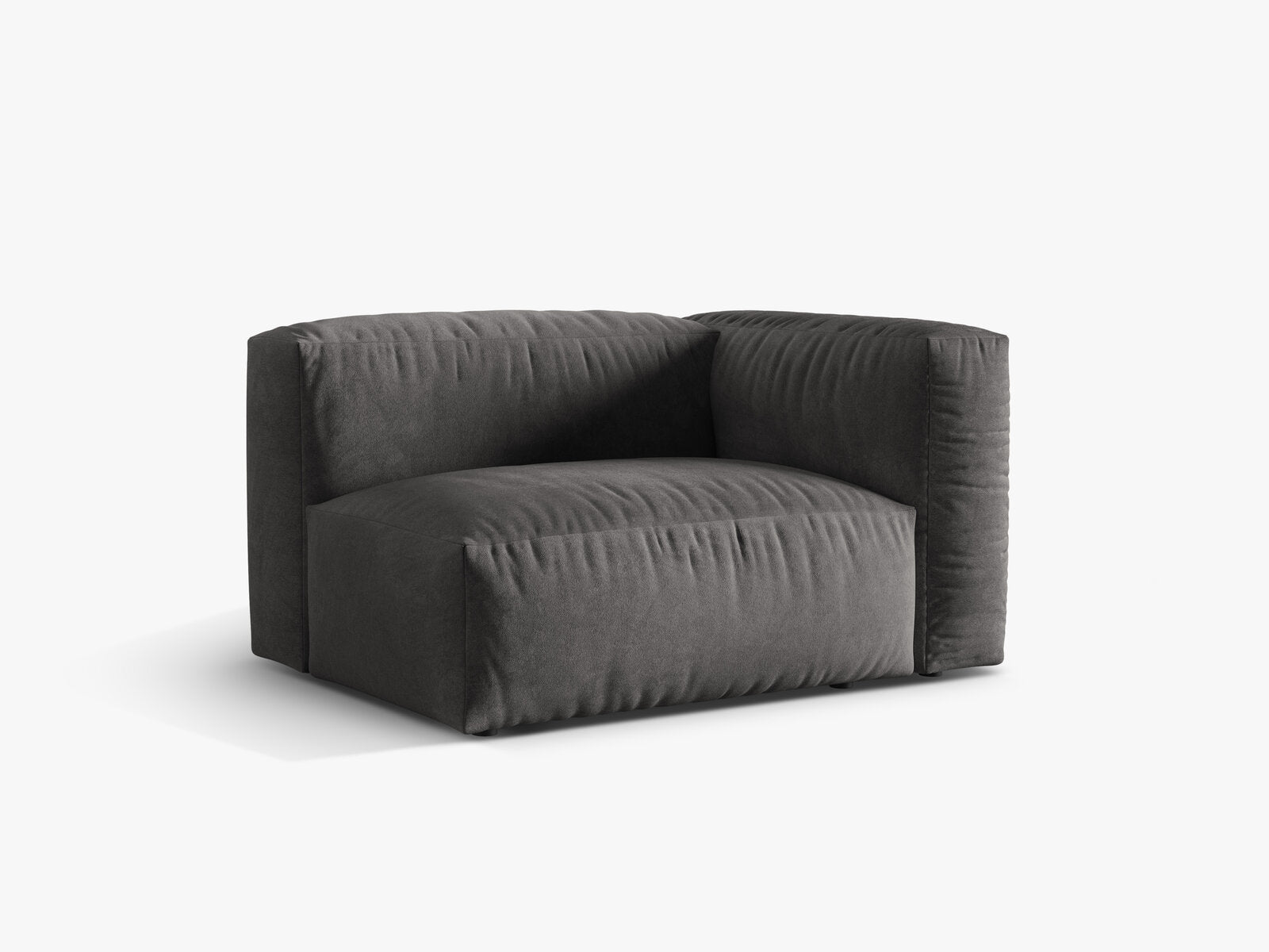 Micadoni Eckmodul Martina 1-Sitzer Rechts Samt Vogue Grau