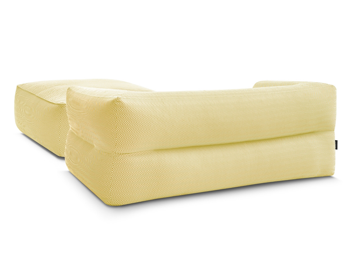 Bobochic Nour Gartensofa 4-Sitzer mit Pouf Stoff Gelb