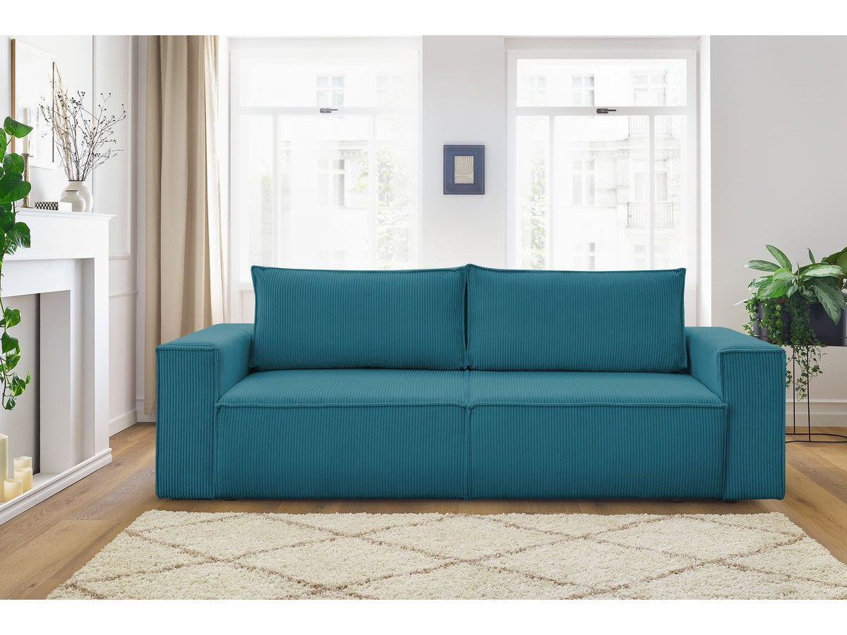 Bobochic Nihad Sofa 3-Sitzer Cordsamt Dunkelblau