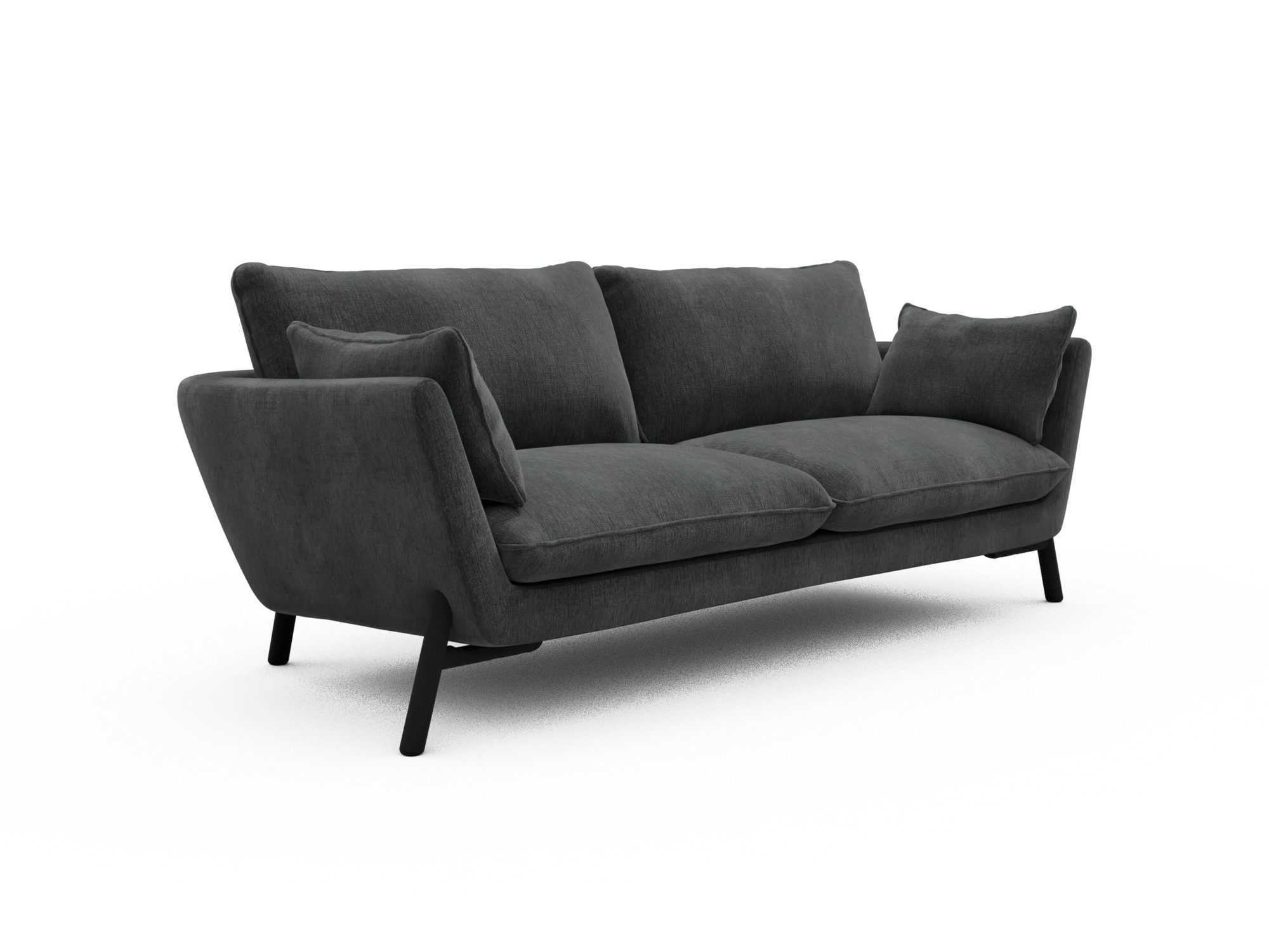 Skandi Home Sofa Emil 3-Sitzer Beinfarbe Eiche Schwarz Smooth-Deep-Warm-Grey moebelfaktor