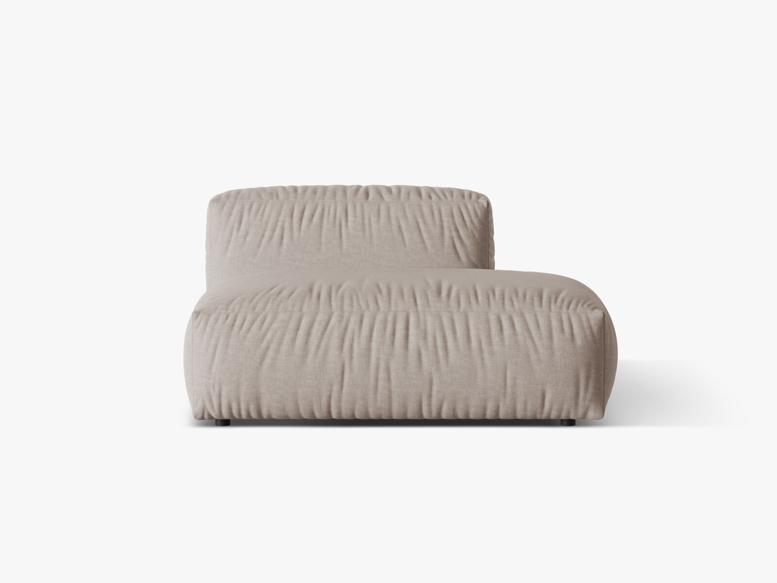 Micadoni Ecksofa-Modul Martina 1-Sitzer Strukturierter Stoff Boston Dunkelbeige Rechts