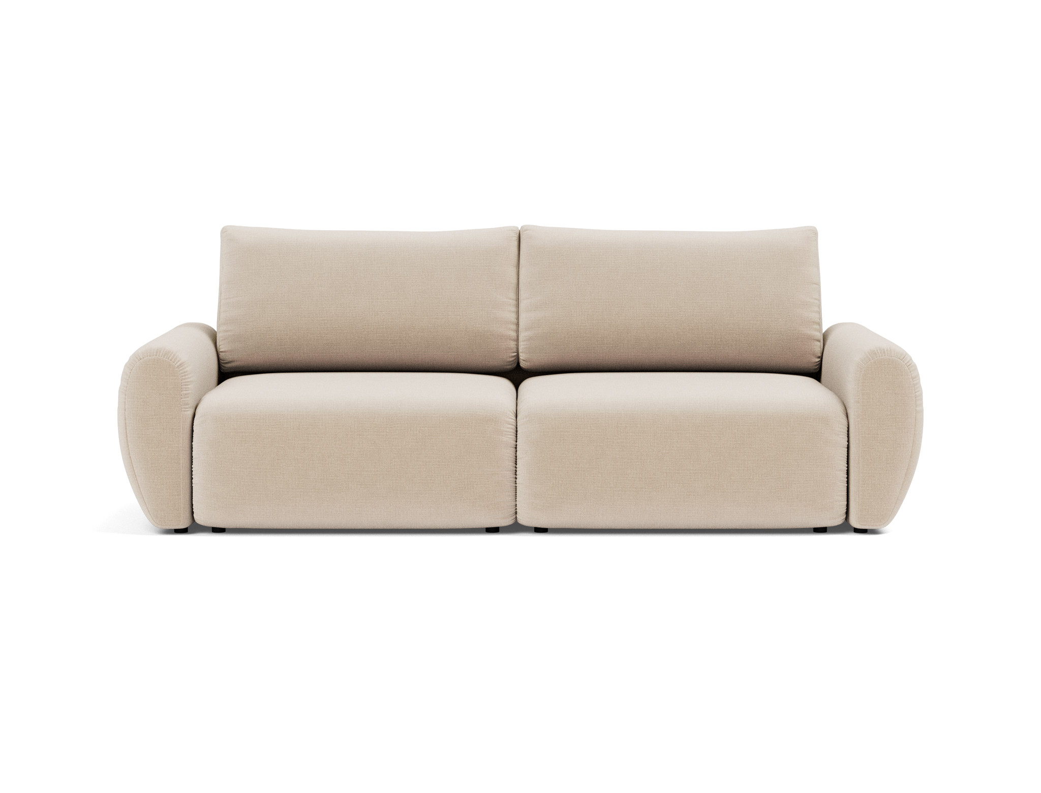 Schlafsofa Norum mit Curve-Armlehnen Chenille Esina 410-Almond-Beige