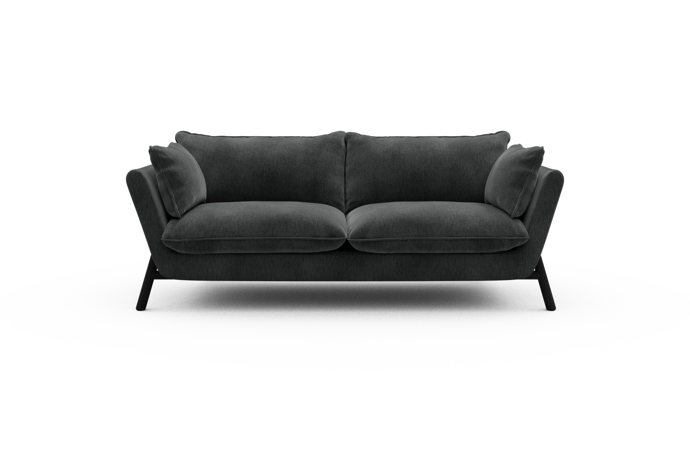 Skandi Home Sofa Emil PREMIUM 2-Sitzer Beinfarbe Eiche Schwarz Smooth-Deep-Warm-Grey moebelfaktor