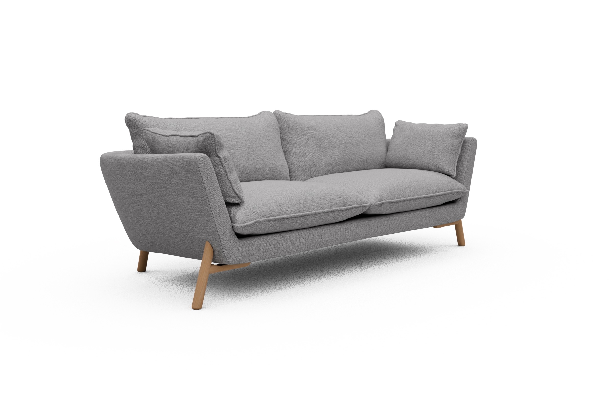 Sofa Emil PREMIUM 3-Sitzer Beinfarbe Eiche Natur Sama-Grey