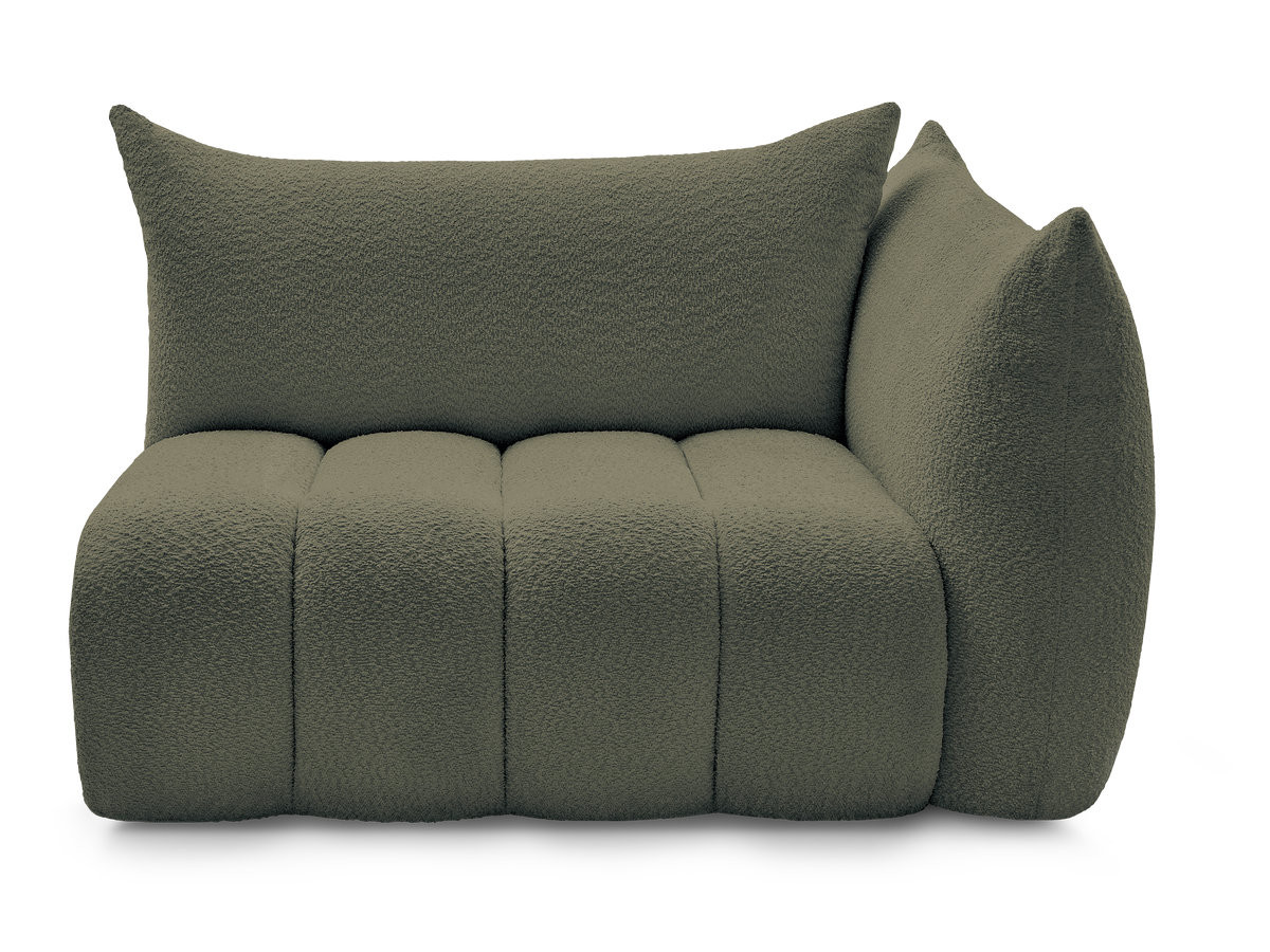 Bobochic Azra Sofamodul 2-Sitzer 143 × 112 cm Bouclé-Stoff Grün Ecke rechts