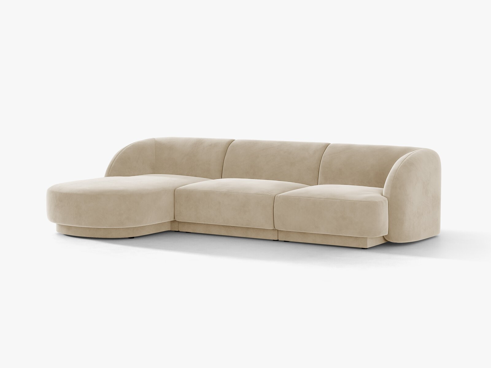Micadoni Ecksofa Miley 4-Sitzer Samt Venus Beige Links