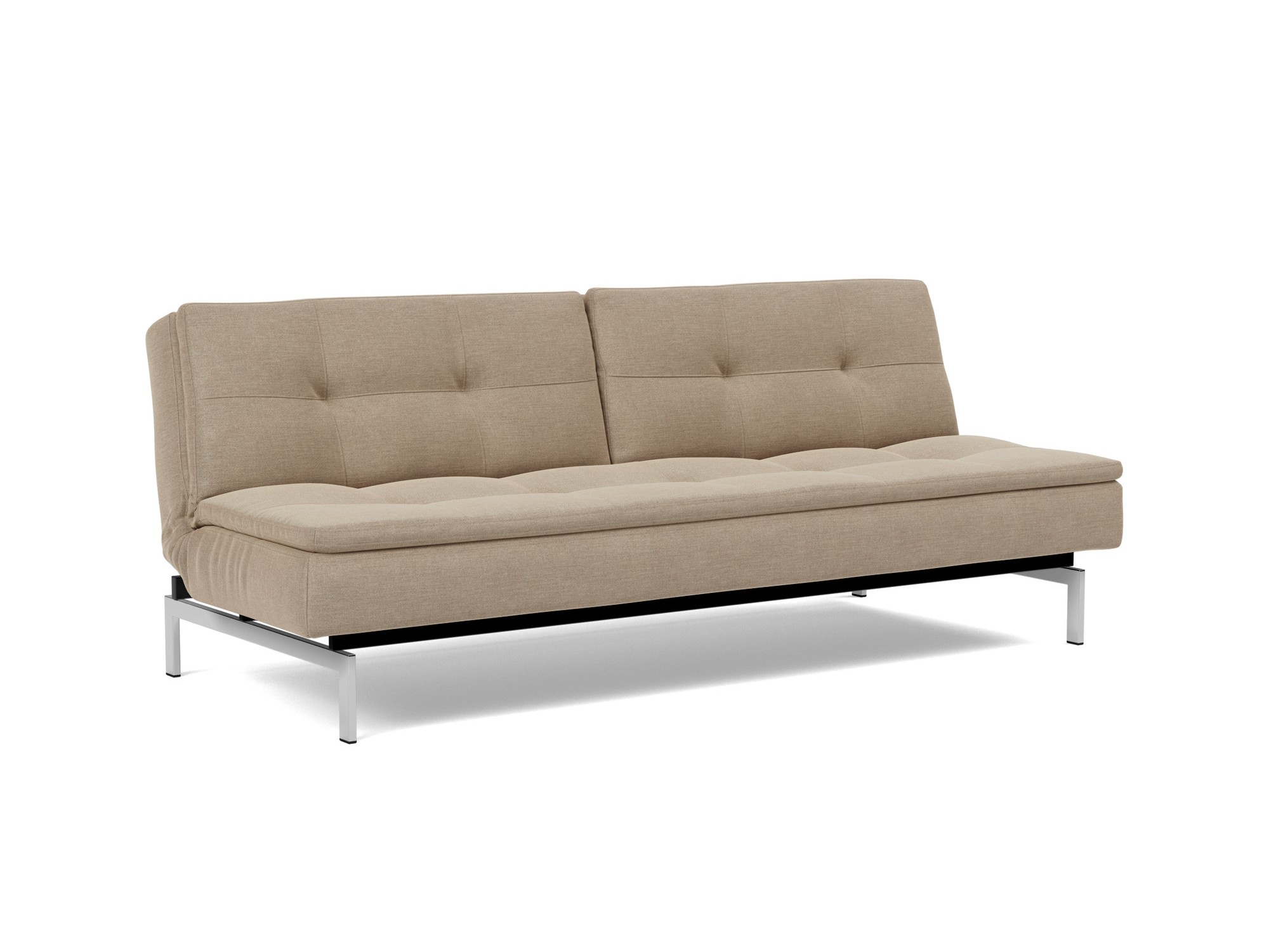 Schlafsofa Dublexo Flachgewebe Phobos 587-Mocha Beine Chrom