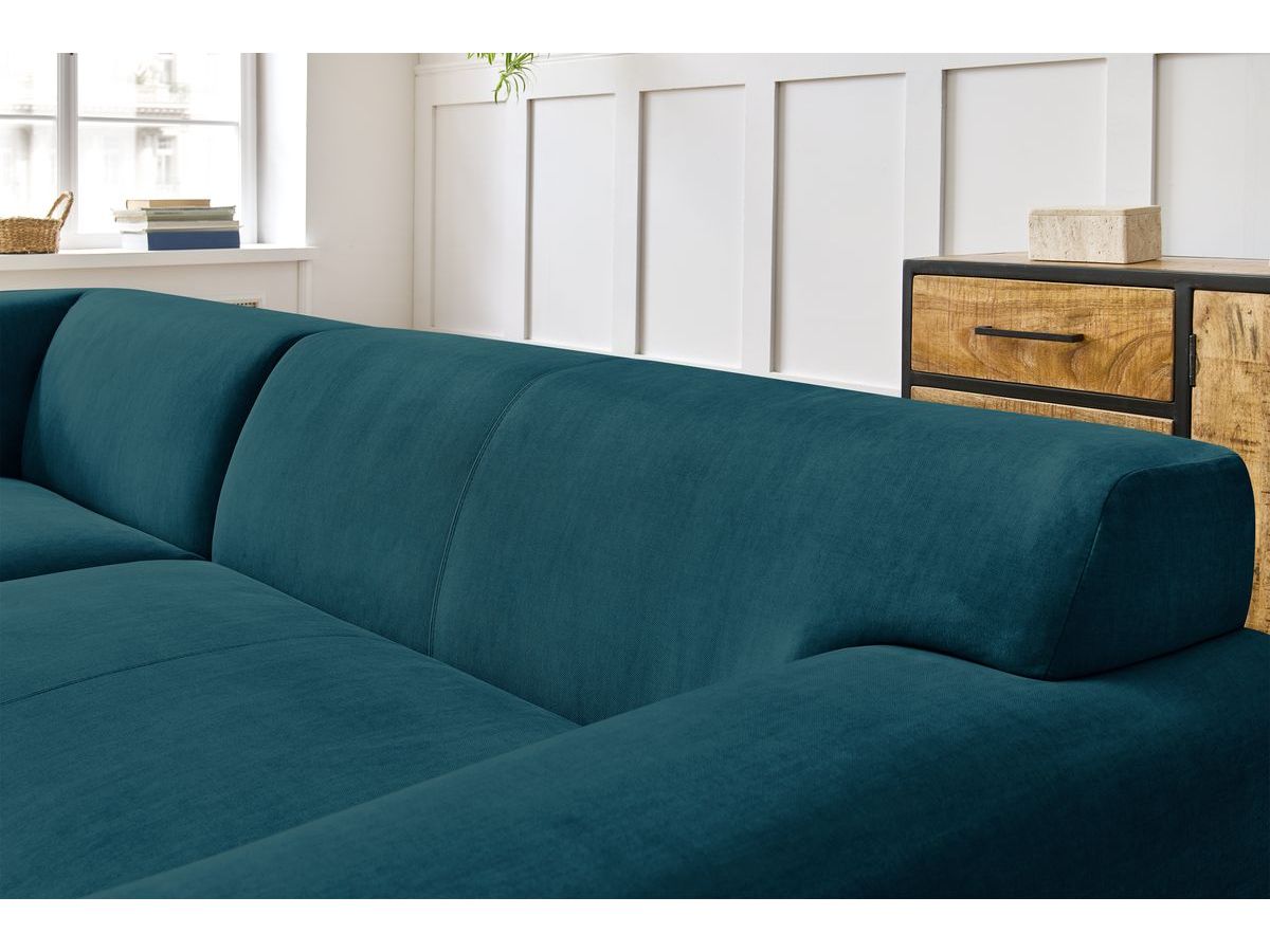Bobochic Lavena Ecksofa 272 × 220 cm Samt Dunkelblau Ecke links